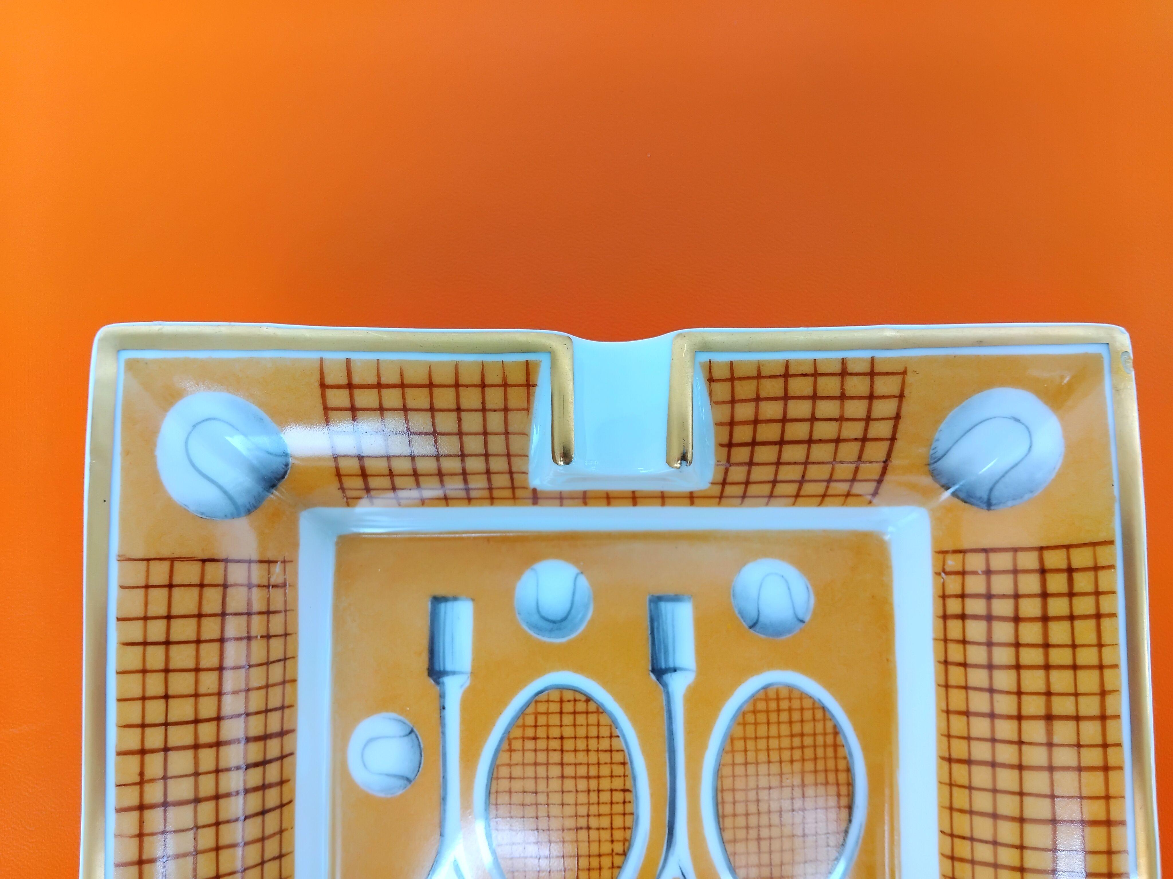 Hermès Cigar Ashtray Change Tray Tennis Porcelain Gold 5