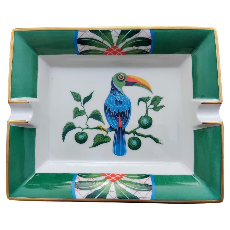 Hermès Cigar Ashtray Change Tray Toucan Bird in Porcelain