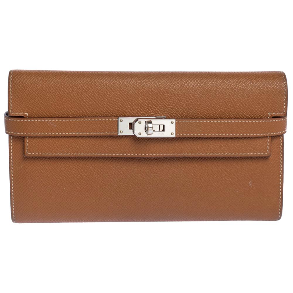 Hermes Cigare Epsom Leather Kelly Wallet