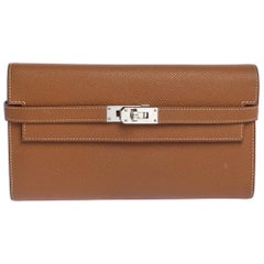 Hermes Cigare Epsom Leather Kelly Wallet