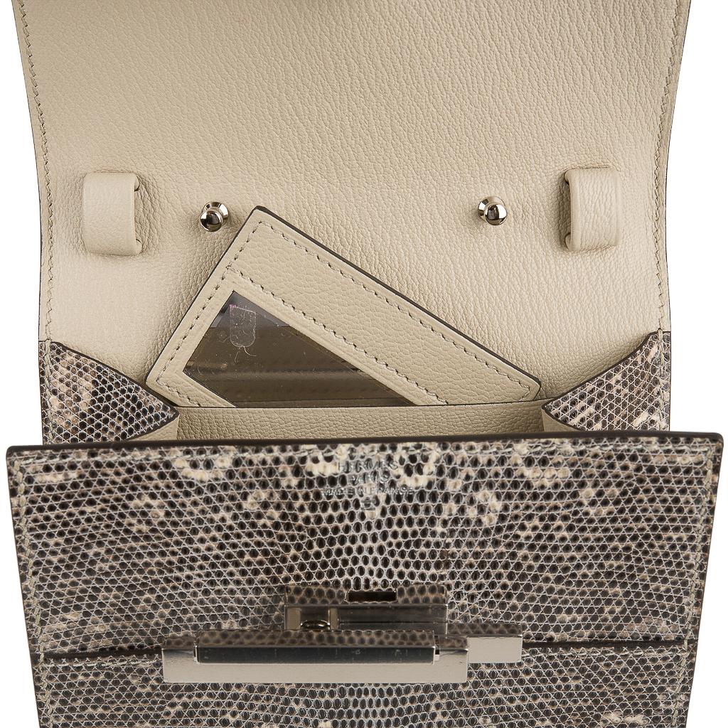 Hermes Cinhetic Mini Wallet Ombre Lizard Clutch Shoulder Bag For Sale 5