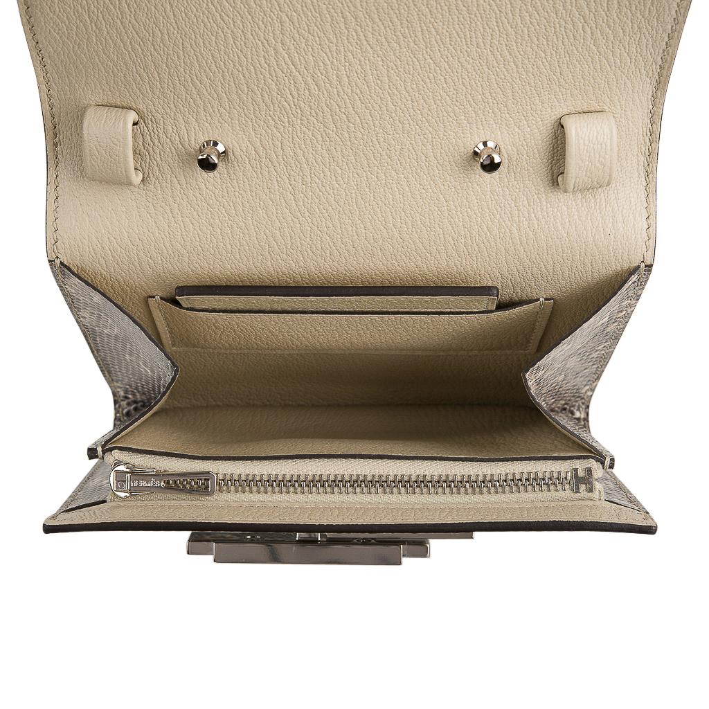 Hermes Cinhetic Mini Wallet Ombre Lizard Clutch Shoulder Bag For Sale 7