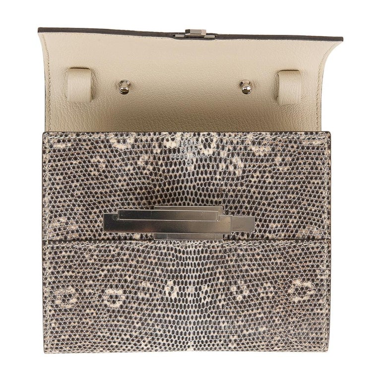 Hermes Cinhetic Mini Wallet Ombre Lizard Clutch Shoulder Bag For