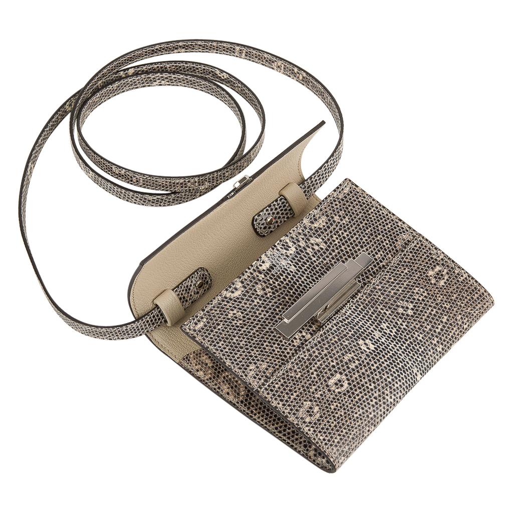 Hermes Cinhetic Mini Wallet Ombre Lizard Clutch Shoulder Bag For Sale 2