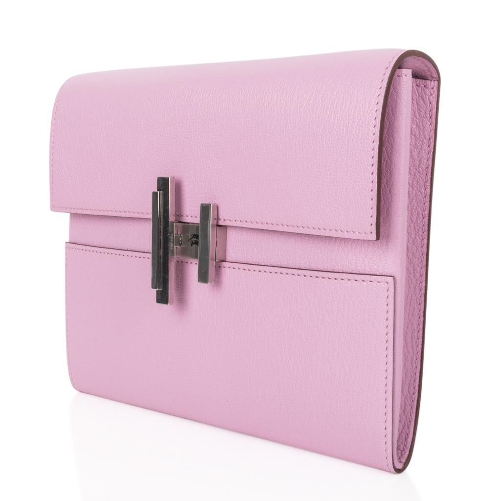 Purple Hermes Cinhetic To Go Wallet Mauve S Bag Clutch Crossbody Chamkila Mysore Chevre For Sale