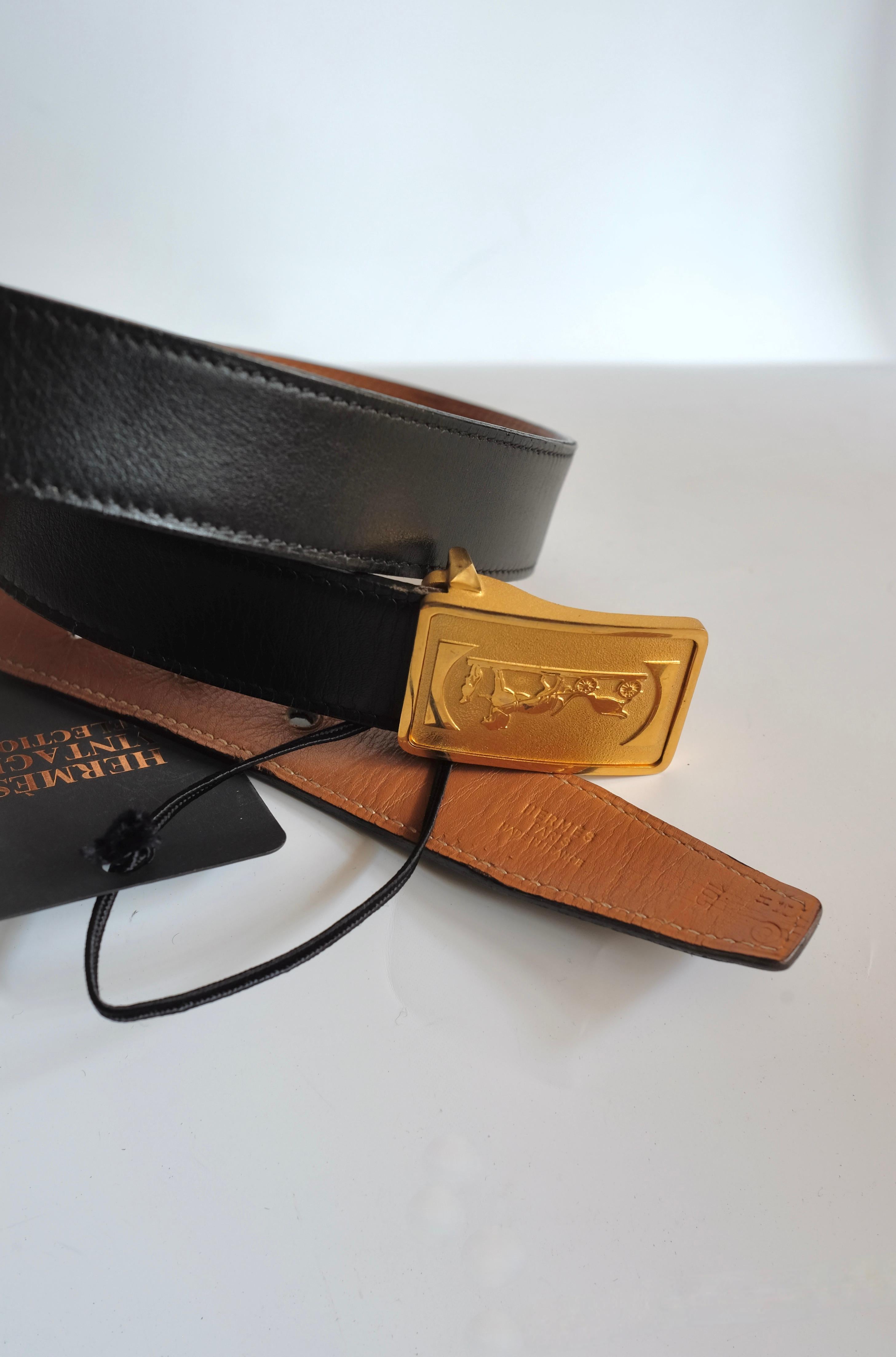 HERMÈS - Cintura in pelle vintage Excellent état - En vente à Padova, IT