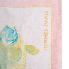 Hermès circa 2000 Drap de bain rose Bali Baby Pink Asciugamano da bagno Hermes