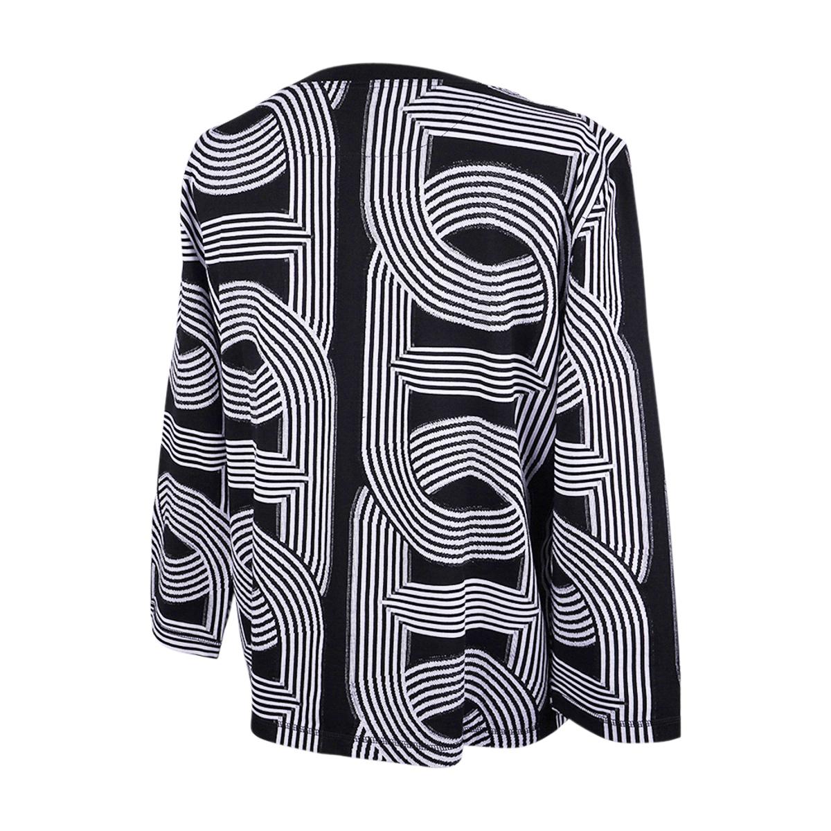 Hermes Circuit 24 Maxi Jacquard Black and White Top 42 / 8 For Sale 3