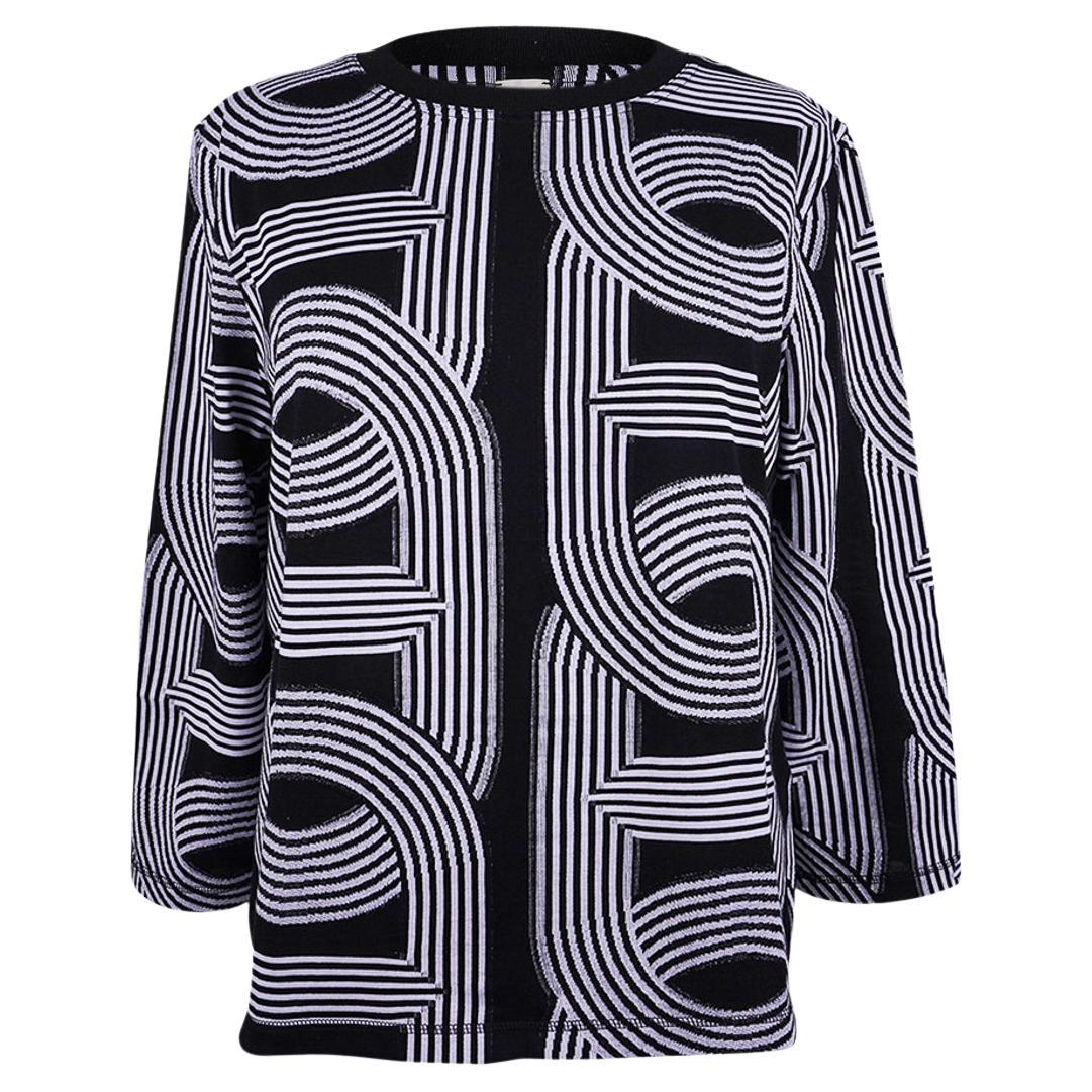 Hermes Circuit 24 Maxi Jacquard Black and White Top 42 / 8 For Sale