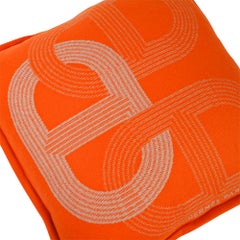Hermes Circuit 24 Pillow Orange / Sable Marino Wool New