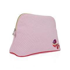 Hermes Circus Bolide Travel Case Pale Pink Embroidered