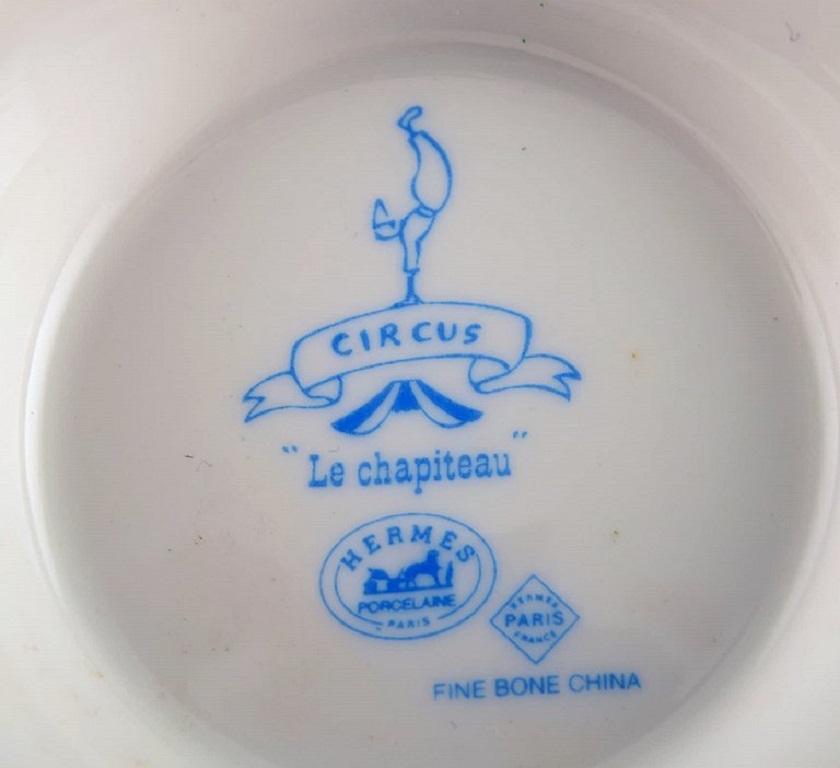 20th Century Hermès Circus Tea Service, Porcelain Teapot, Cream Jug and Sugar Bowl