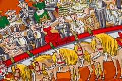 Hermès "Cirque Moliere" Orange Silk Scarf