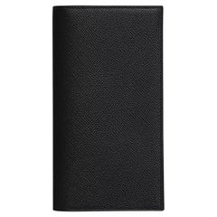 Hermes Citizen Twill Long Wallet Black Epsom Leather