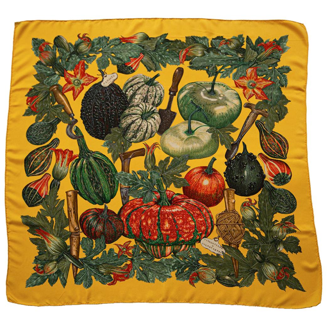 Seidenschal „Citrouilles et Coloquintes“ von Hermes im Angebot