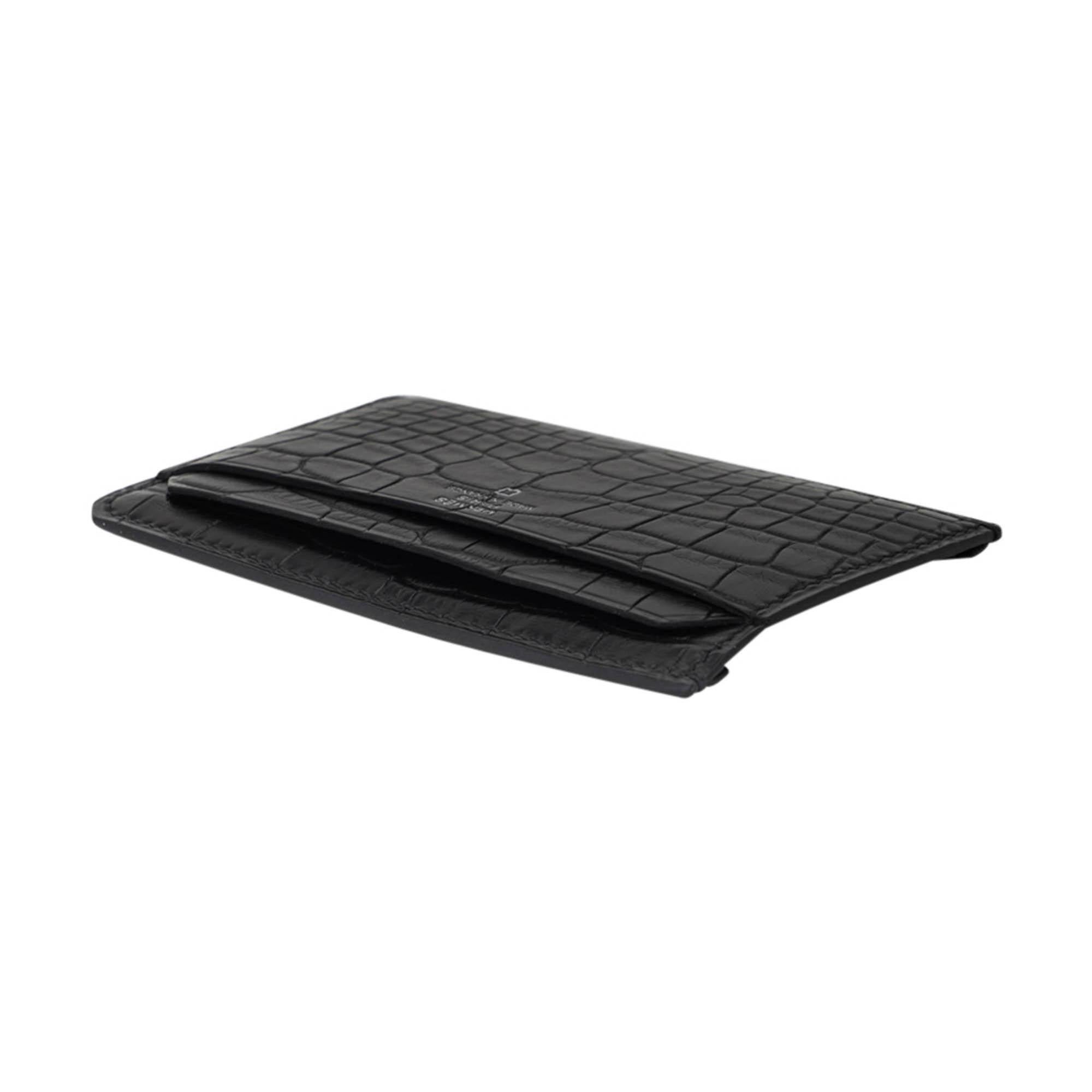 Hermes City 4CC Card Holder Black Matte Alligator For Sale 1
