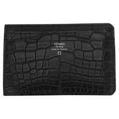 Hermes City 4CC Card Holder Black Matte Alligator
