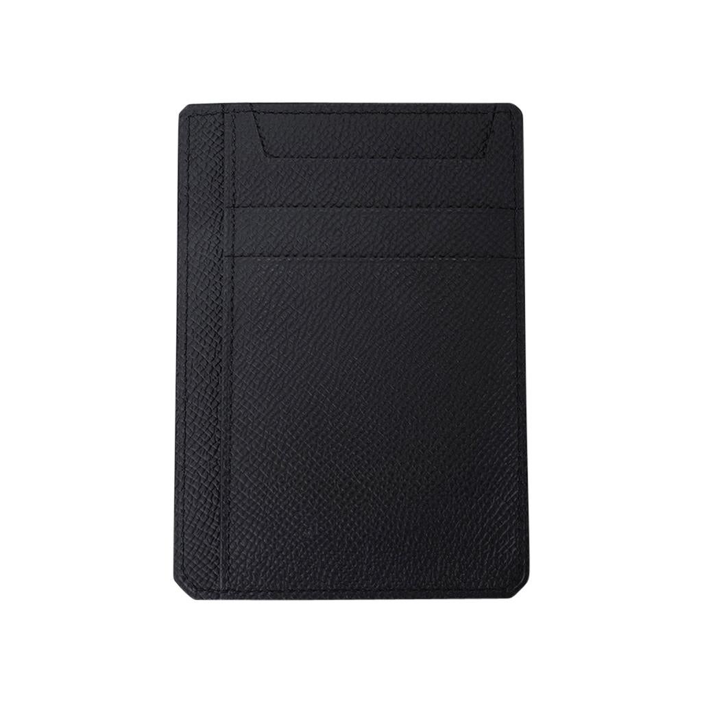 Mightychic offers an Hermes 8CC Card Holder featured in Black with tonal topstitch.
As part of the City line of cardholders, it is compact and lightweight.
There are 8 elongated slots for business and or credit cards. Minimalist and sleek, this