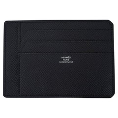 Hermes City 8CC Card Holder Black Epsom Leather