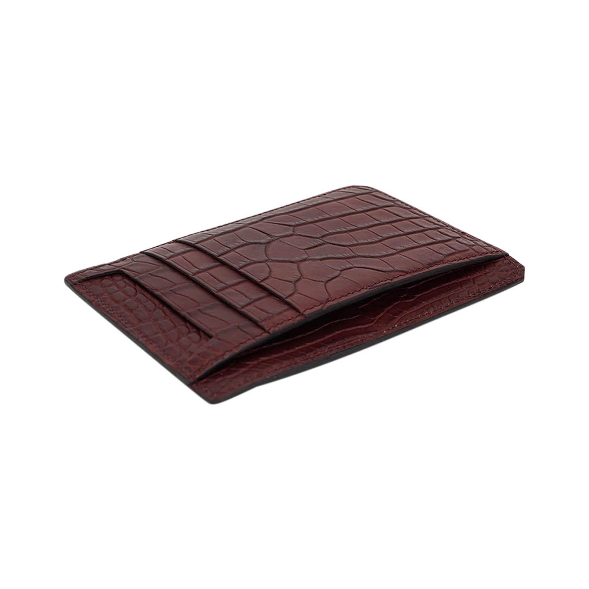 Hermes City 8CC Card Holder Rouge H Matte Alligator In New Condition In Miami, FL