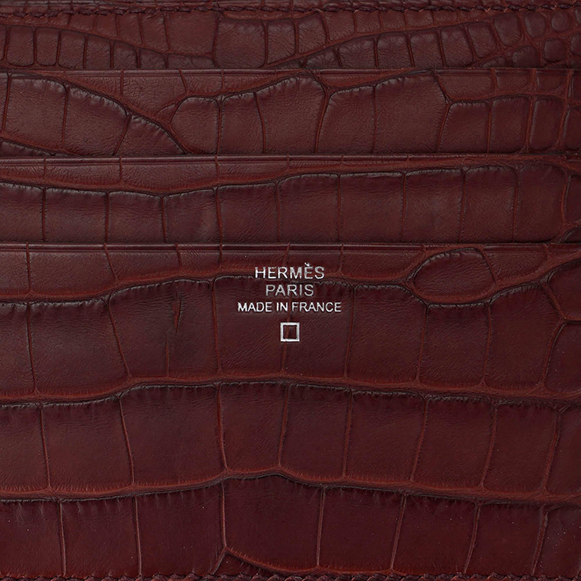 Hermes City 8CC Card Holder Rouge H Matte Alligator 1