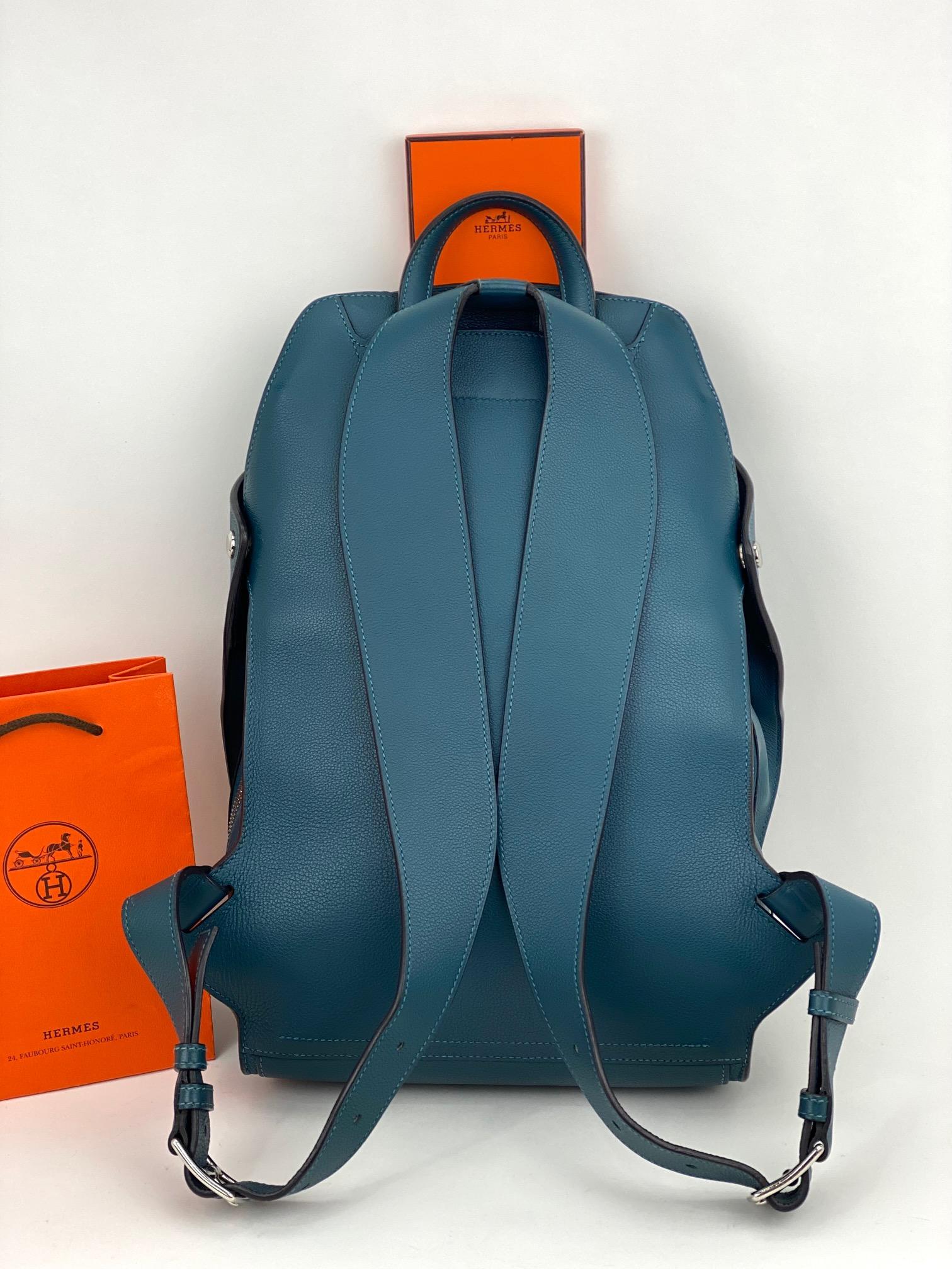 HERMES City bag 27 backpack rucksack Taurillon Cristobal Colvert Leather Men's 1