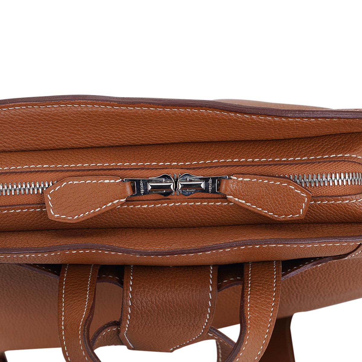 Hermes Cityback 30 Backpack Gold Togo Leather Palladium Hardware For Sale 5