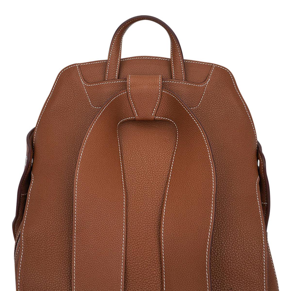 Hermes Cityback 30 Backpack Gold Togo Leather Palladium Hardware For Sale 1