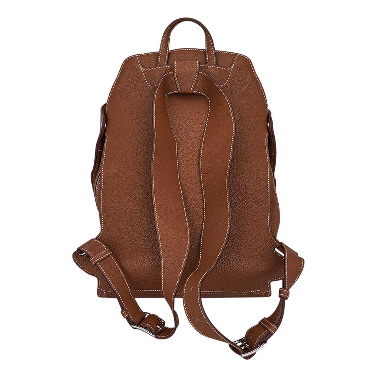 Hermes Cityback 30 Backpack Gold Togo Leather Palladium Hardware For Sale 3