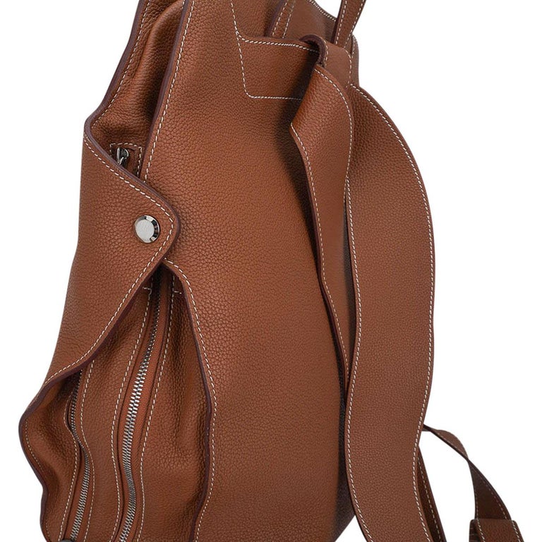 Hermes Cityback Chimères Dragon Backpack in tufts Togo calfskin