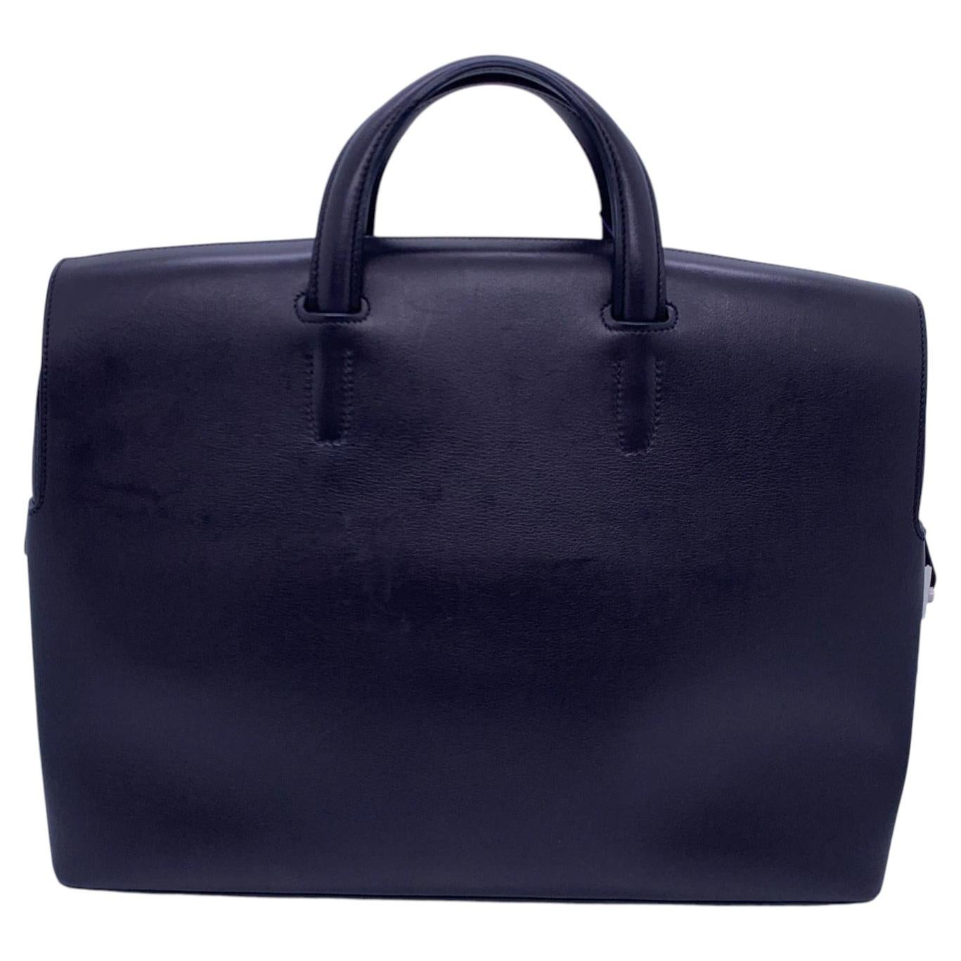 Hermes Cityhall 38 Cartella in pelle Bleu Nuit Borsa per documenti
