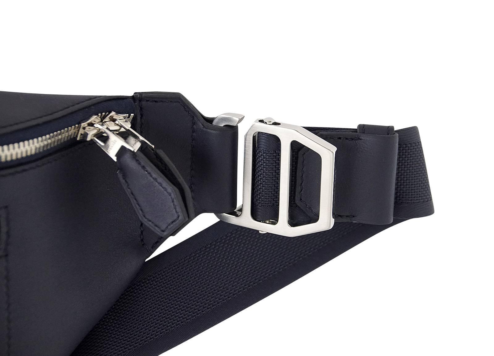 Hermes Cityslide Cross PM Taurillon Cristobal Leather Blue Indigo Limited Edtn In New Condition In Miami, FL