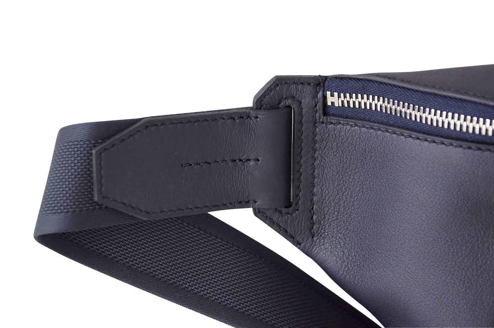 Men's Hermes Cityslide Cross PM Taurillon Cristobal Leather Blue Indigo Limited Edtn