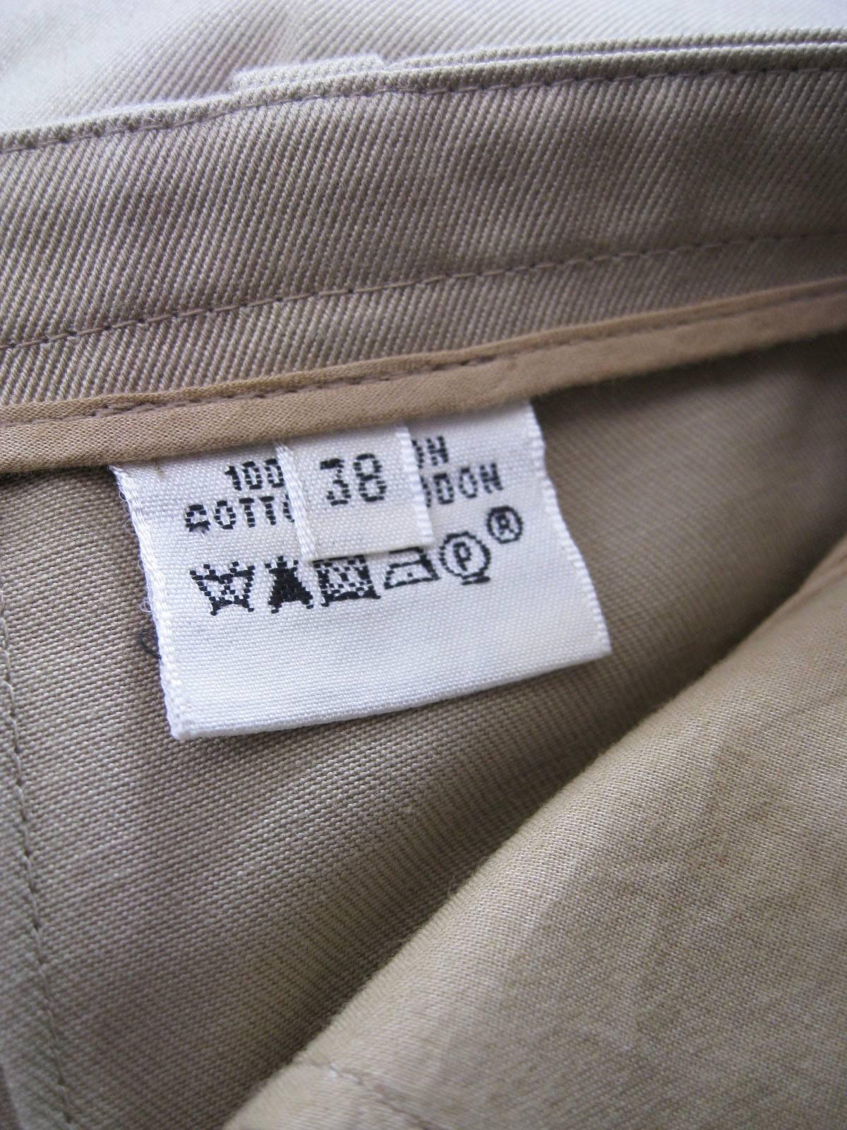 Hermès - Pantalon classique en coton kaki avec épaisseurs en vente 2