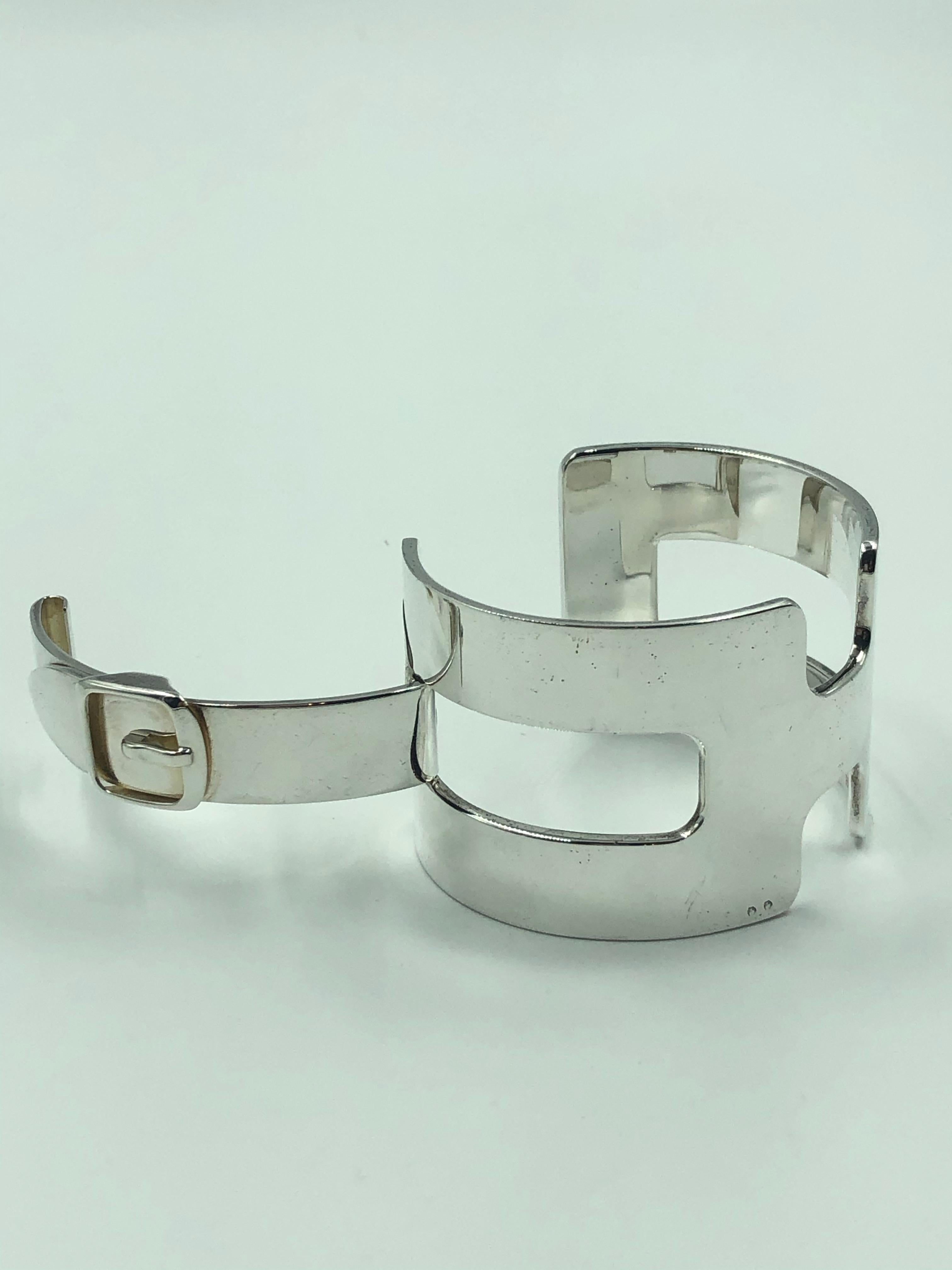 Hermés Sterling Silver Cuff Bracelet 6