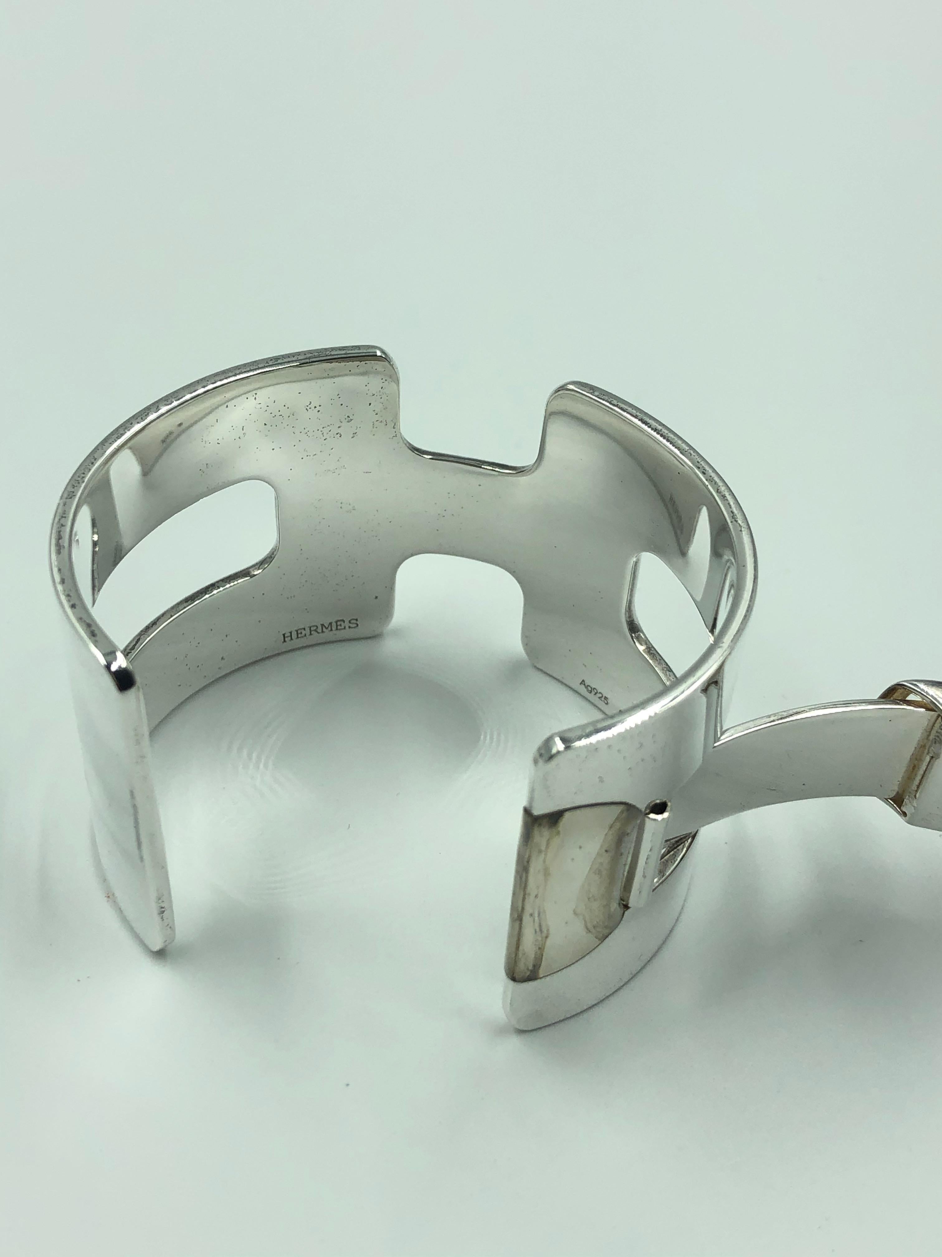 Hermés Sterling Silver Cuff Bracelet 7