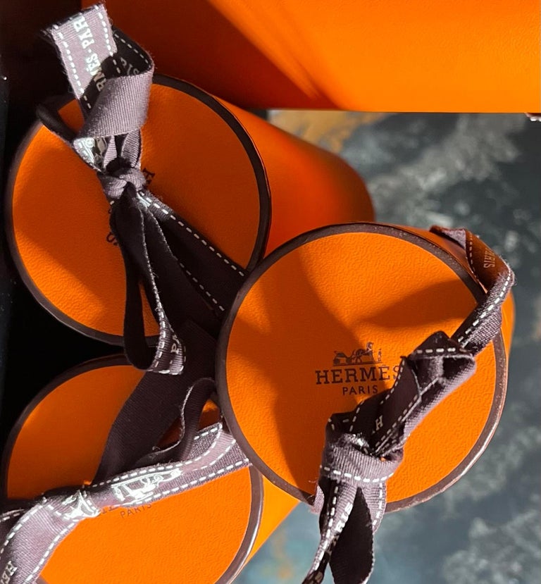 Hermès Classic Orange Box Set of 4, Round Column, Hermès Ribbons