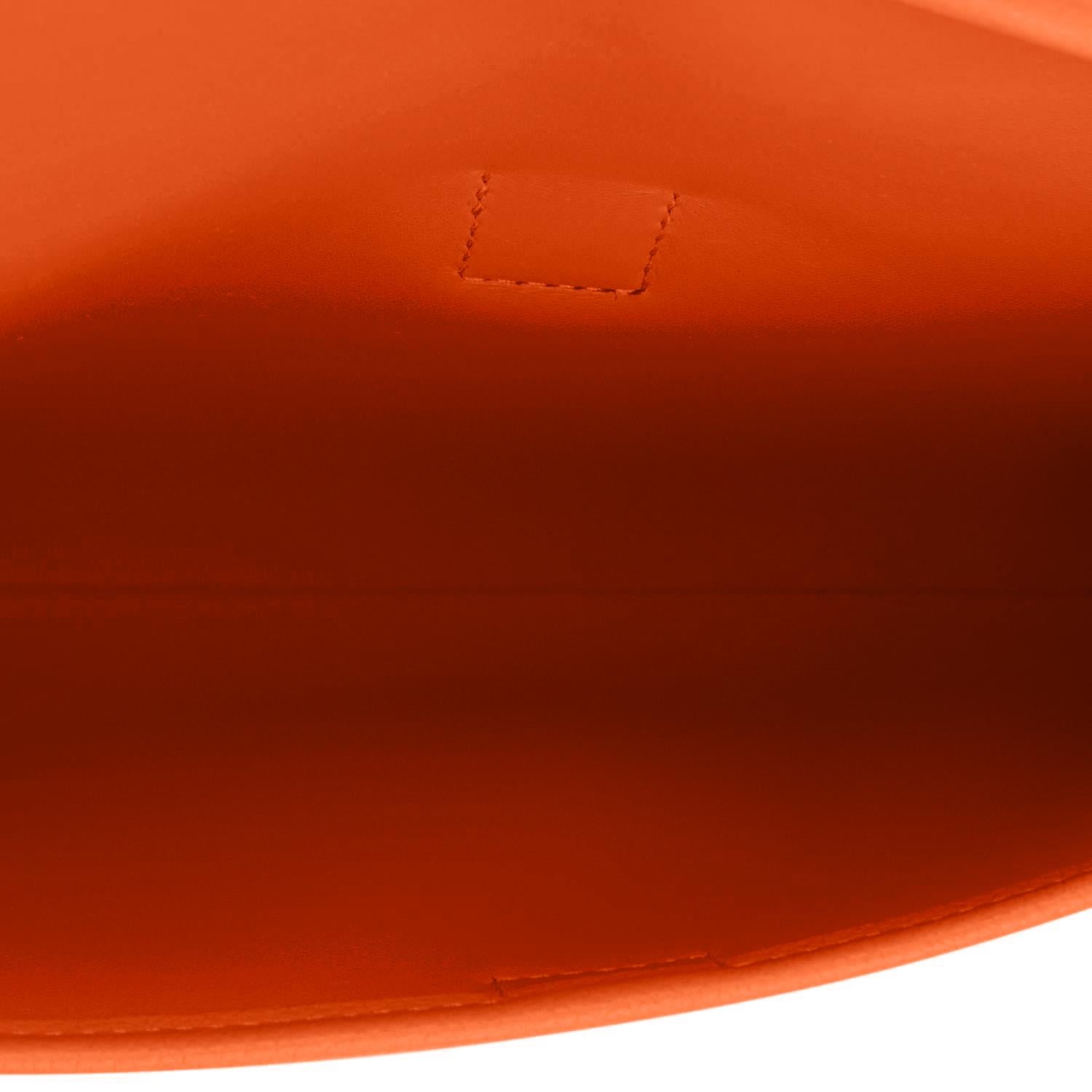 Hermes Classic Orange Jige Elan Clutch Bag 29cm NEW RARE 1