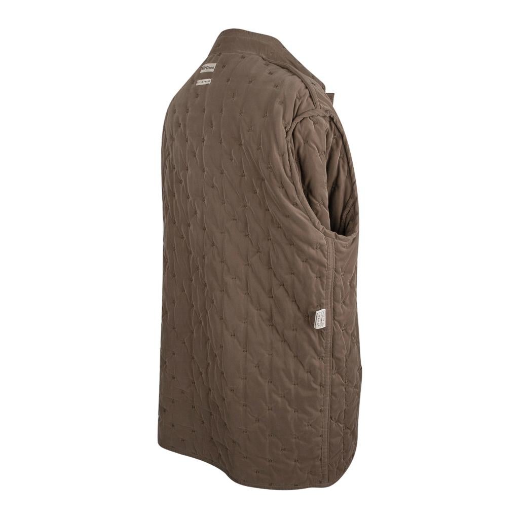 Veste Hermès Classic Paddock taupe légèrement matelassée, taille 42/8  en vente 8