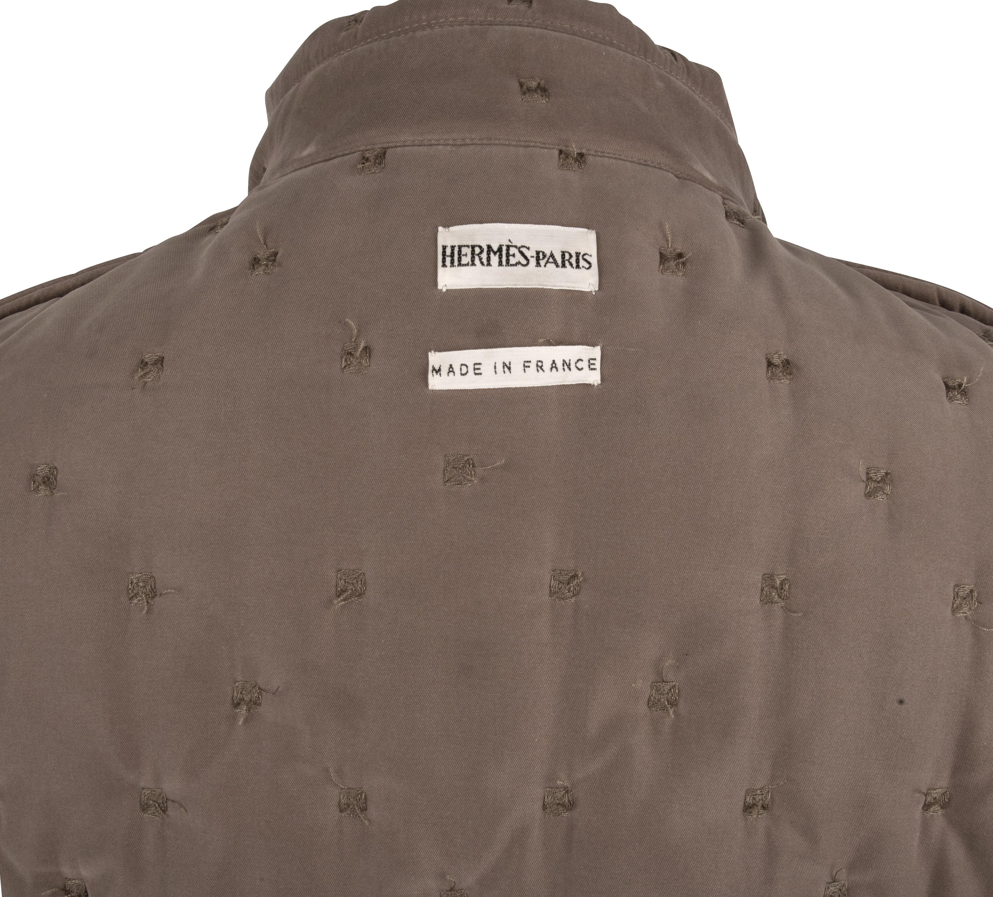 Veste Hermès Classic Paddock taupe légèrement matelassée, taille 42/8  en vente 9