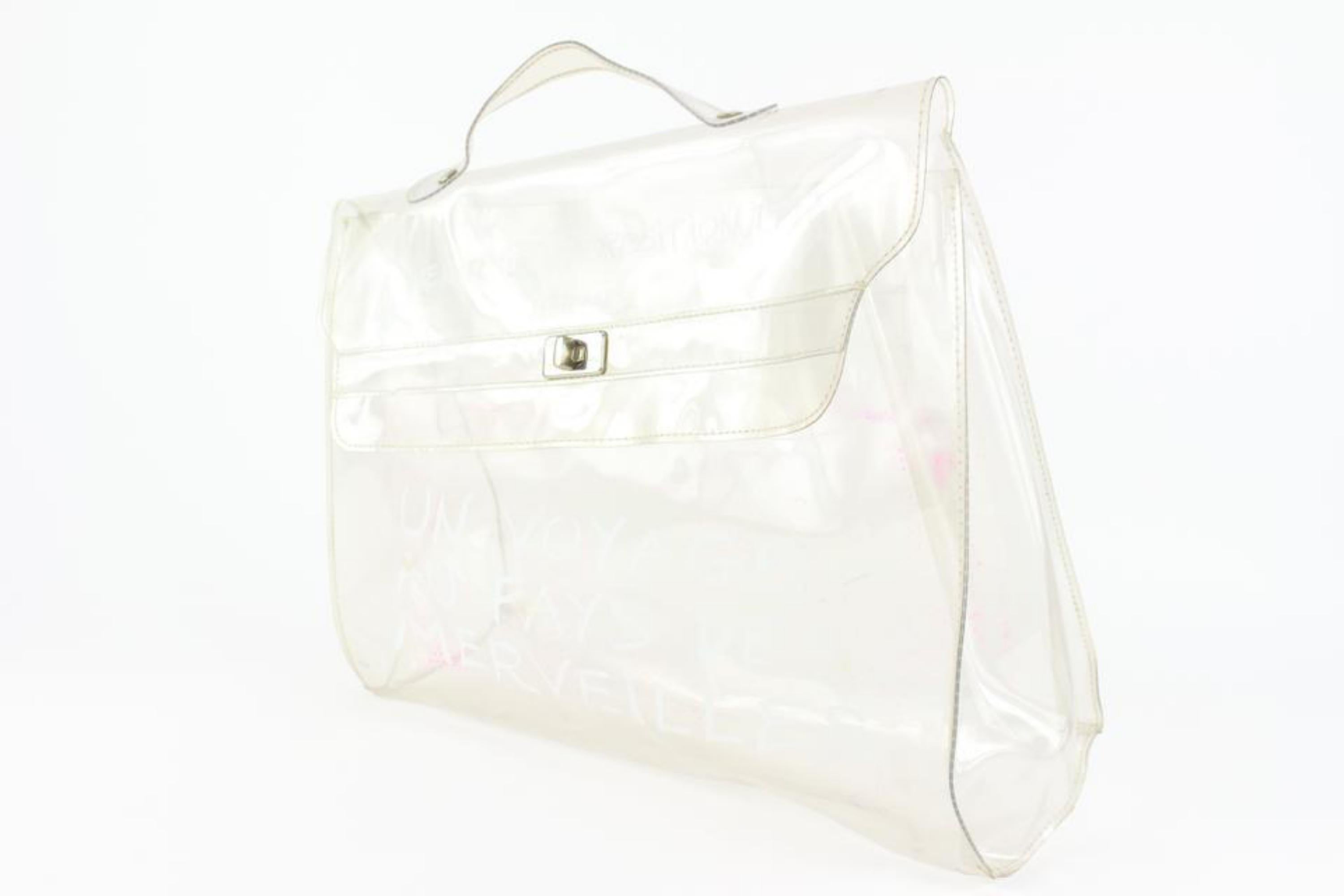 Hermès klar Souvenir De L'Exposition Kelly Transparent Strand Tasche 113h34 6