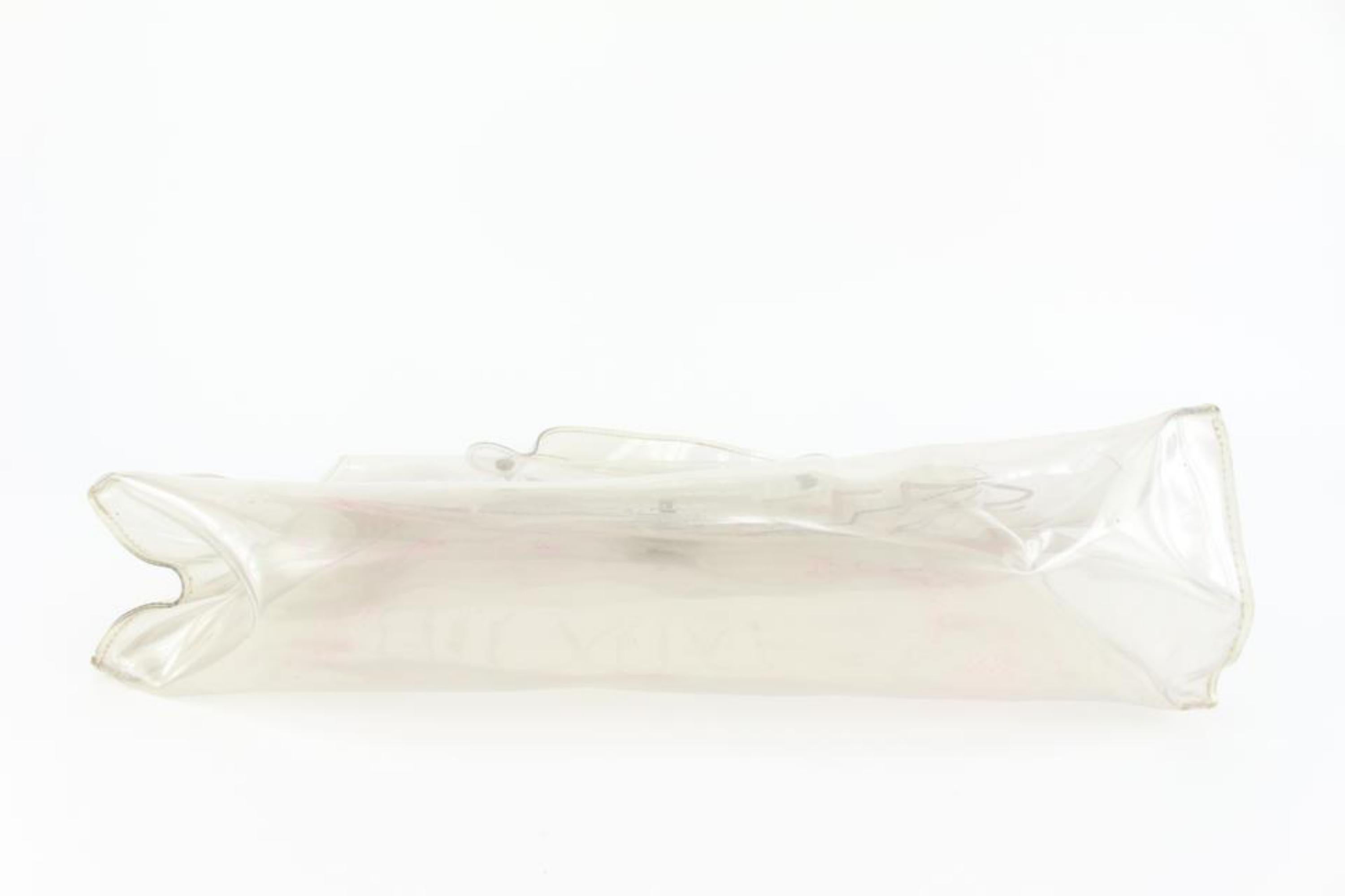 Hermès Clear Souvenir De L'Exposition Kelly Transparent Beach Bag 113h34 In Fair Condition In Dix hills, NY