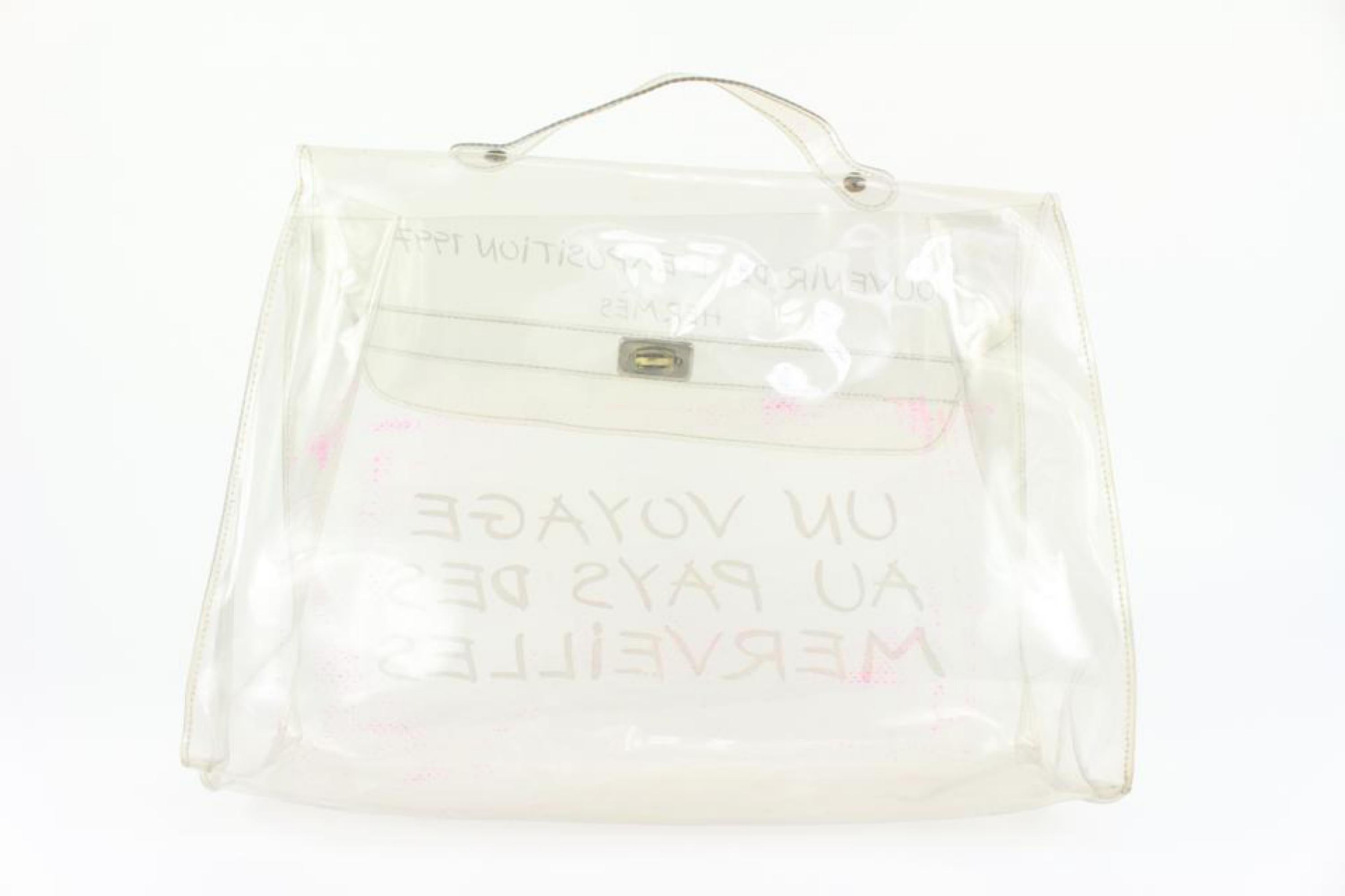 Women's Hermès Clear Souvenir De L'Exposition Kelly Transparent Beach Bag 113h34
