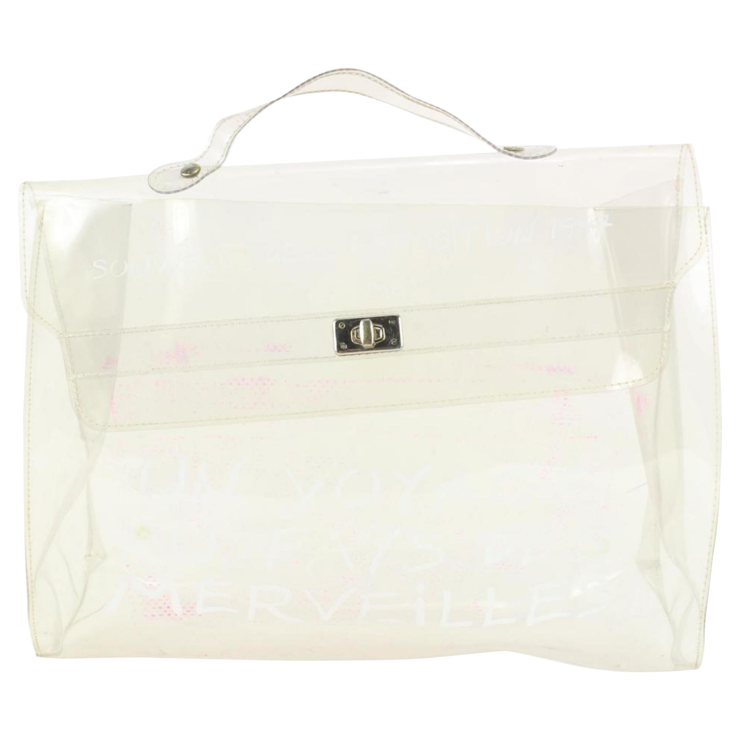 Hermès Clear Souvenir De L
Exposition Kelly Transparent Beach Bag 113h34