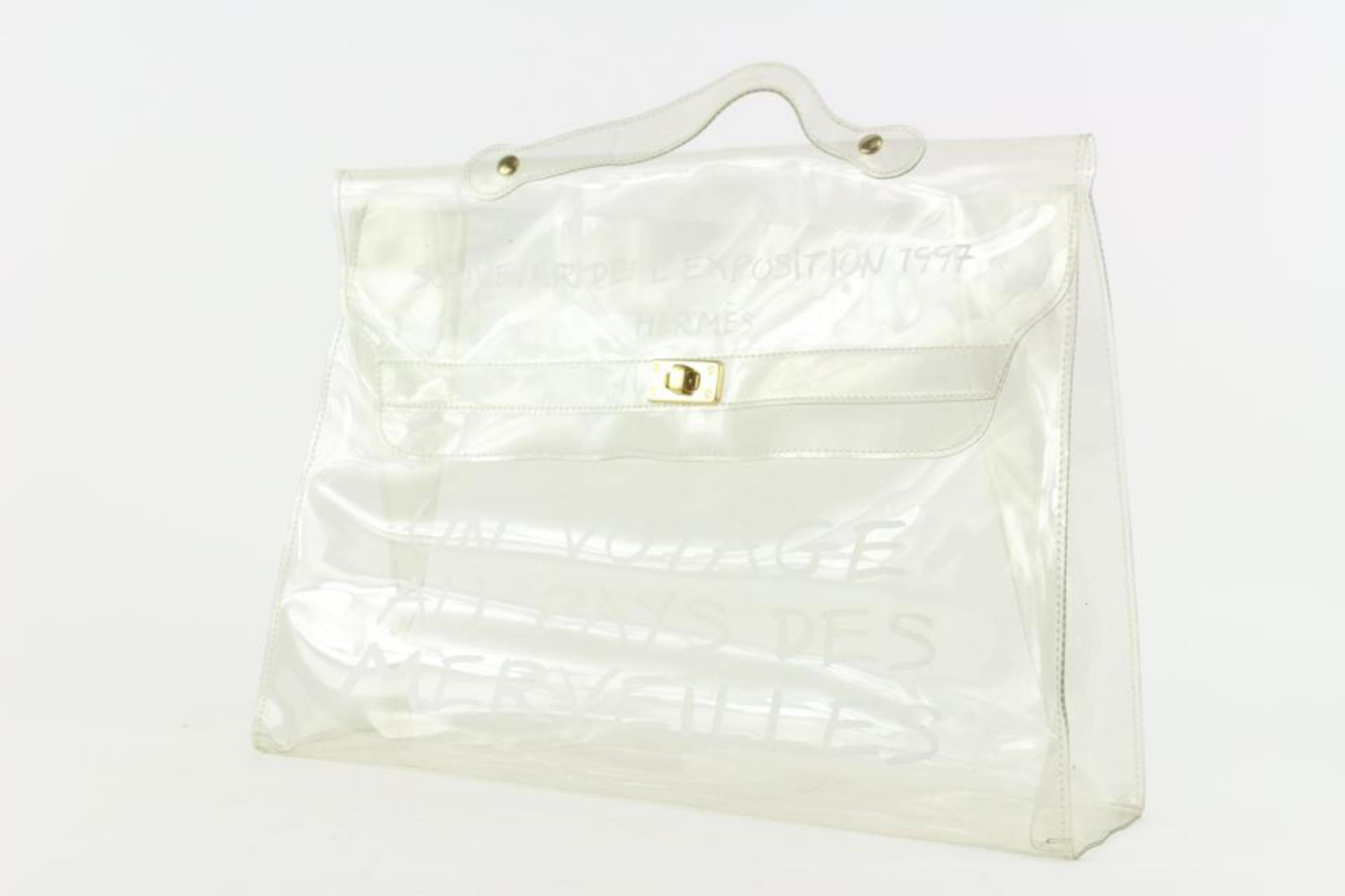 Hermès Clear x White Souvenir DE L'Exposition 1997 Kelly Transparent 9HER1103 6