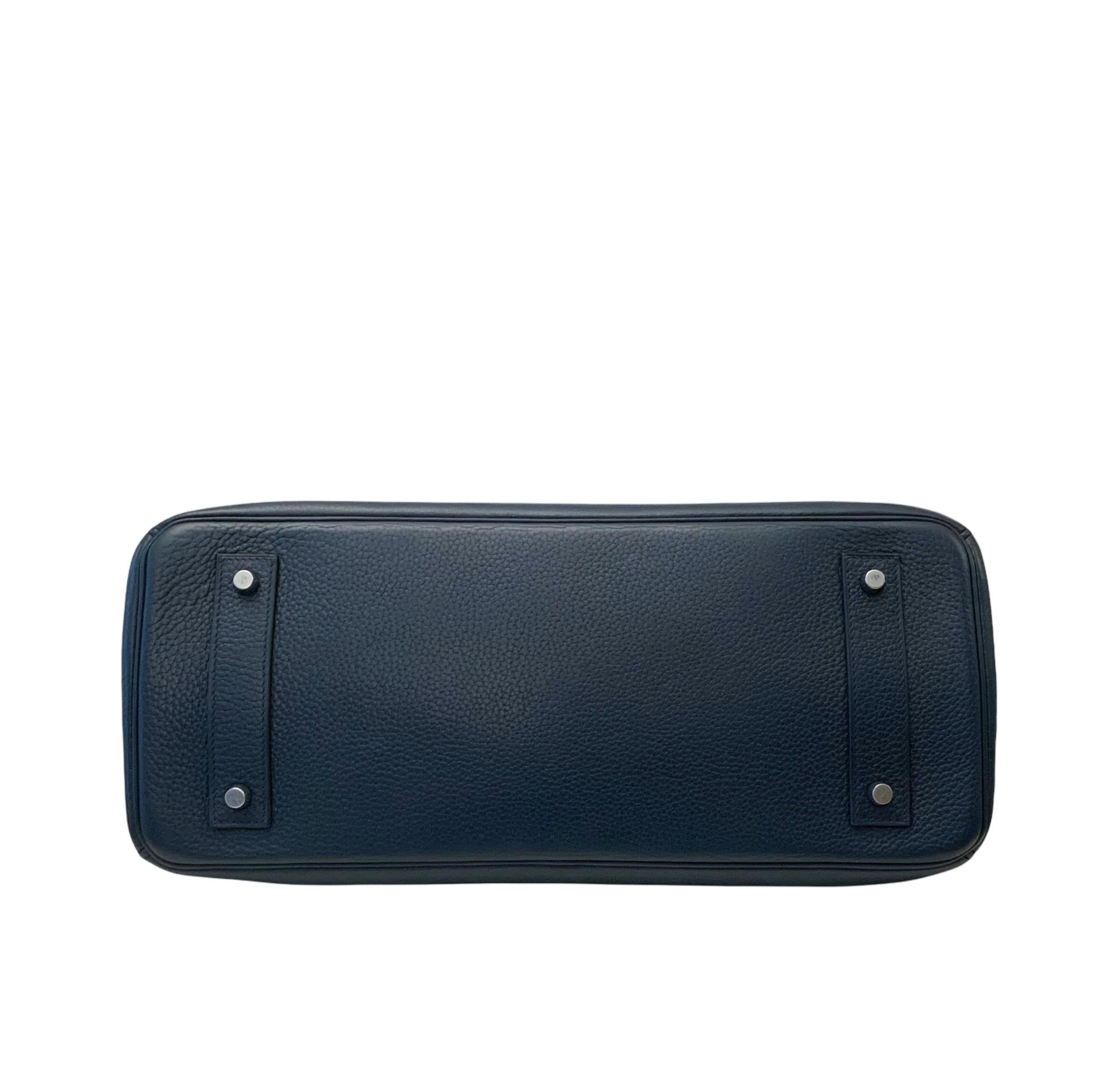 Hermès Clémence Bleu de Prusse Birkin Shoulder In Good Condition In Geneva, CH