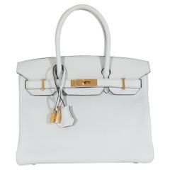 Hermes Clemence Bleu Blass Birkin 30 GHW