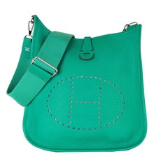 Hermes Clemence Evelyne III PM Vert Menthe Crossbody Bag