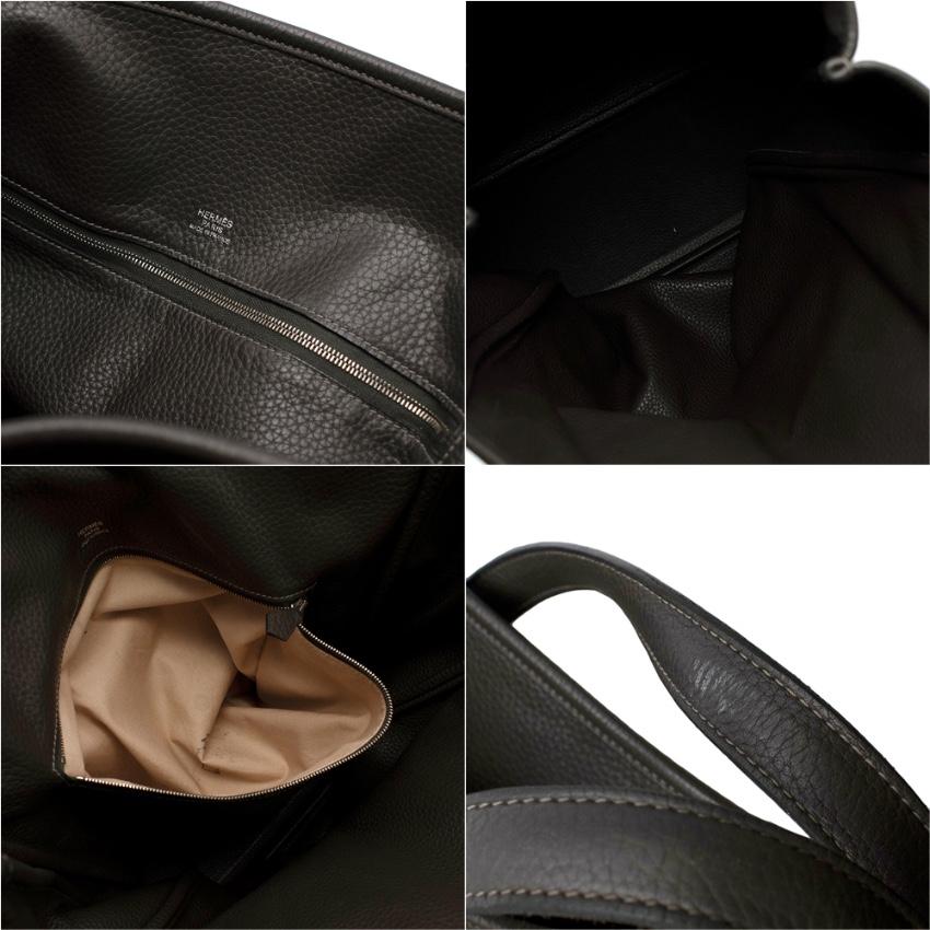Hermes Clemence Leather Ebene Victoria Cabas Tote 35 For Sale 1