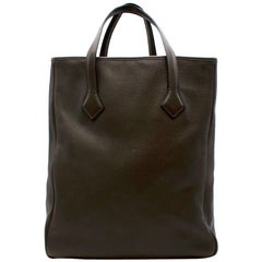 Hermes Clemence Leather Ebene Victoria Cabas Tote 35